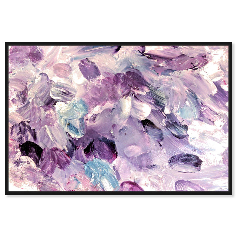 Amethyst Gardens - Peinture sur toile avec cadre flottant, Cadre noir, H 36 po x l 54 po