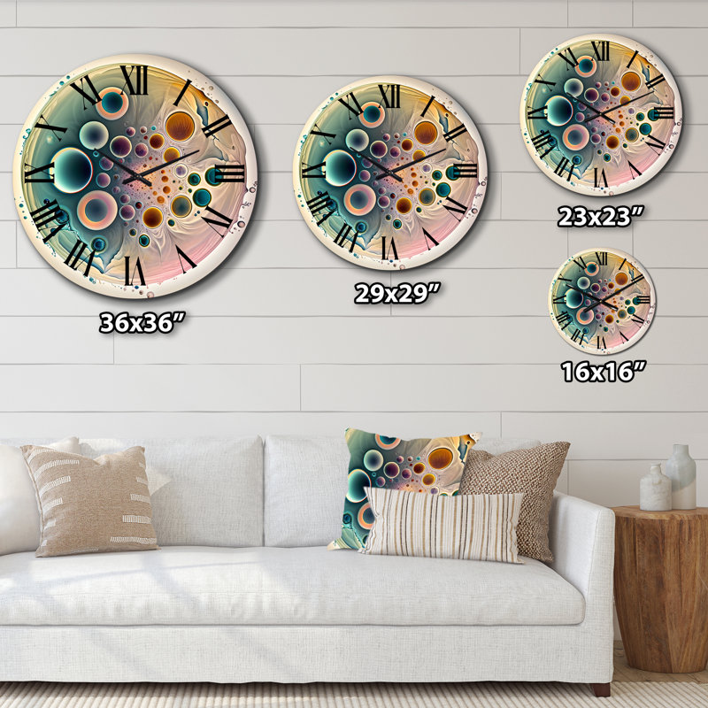 Horloge murale douce Cymatics Mandala III, Très grand