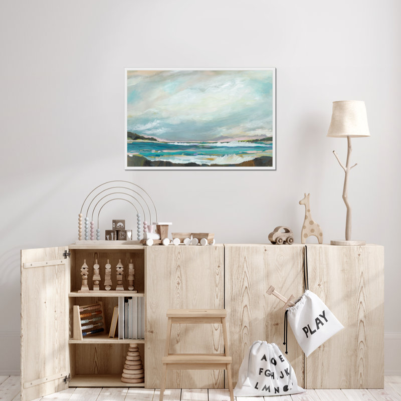 Seaside View III 1 Piece Painting, 65cm H x 95cm W, White Framed Paper Print