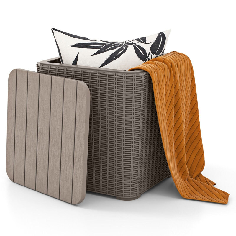 17 Stories Shand 38.5cm W 11L Resin Deck Box, Brown