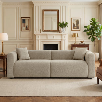 Jasey 95.28 Inch Boucle Upholstered Sofa