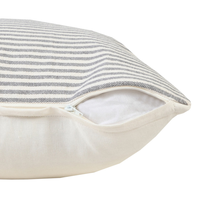 Housse et insert de coussin en coton carré Ira, Bleu marine, 20 po X 20 po, Polyester/ Bourre en polyester