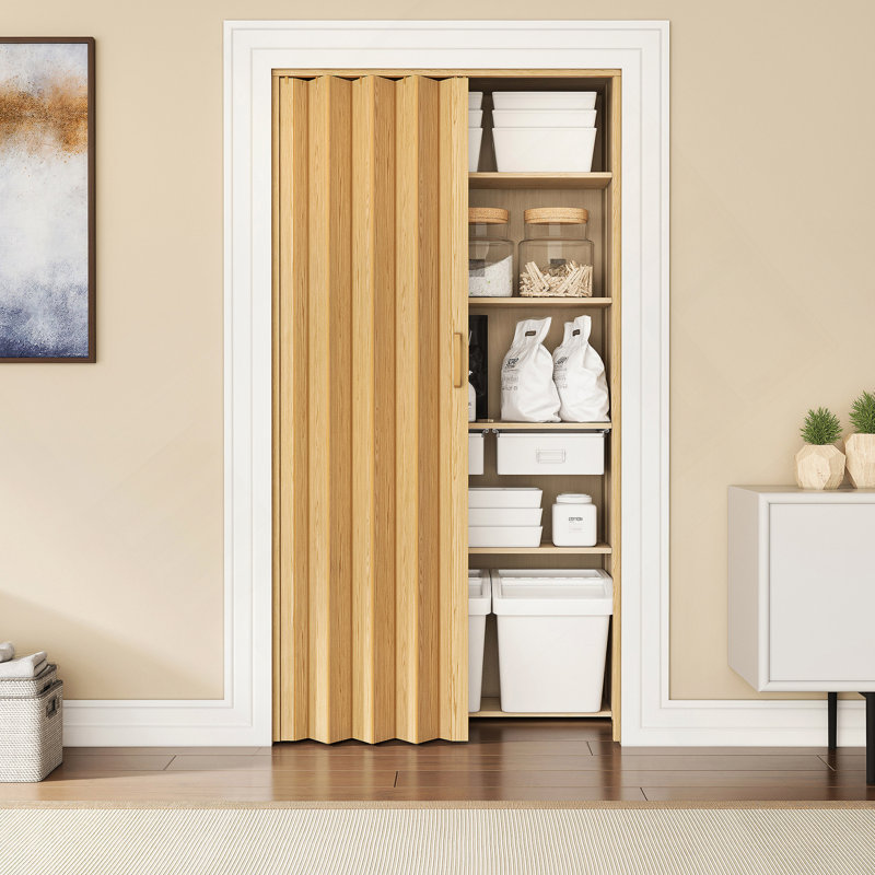 Portes accordéon pliables en PVC 48 po ou cloison d'intimité pour usage interne, or, 48 po x 80 po, Doré