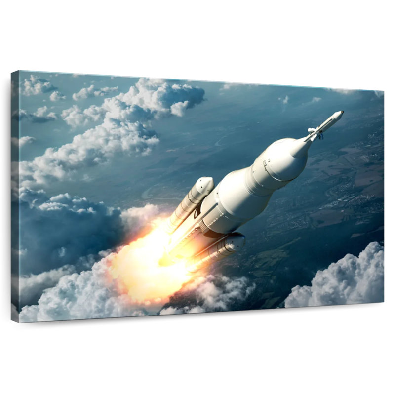 Oberle Spaceship Launching, 34" H x 51" W