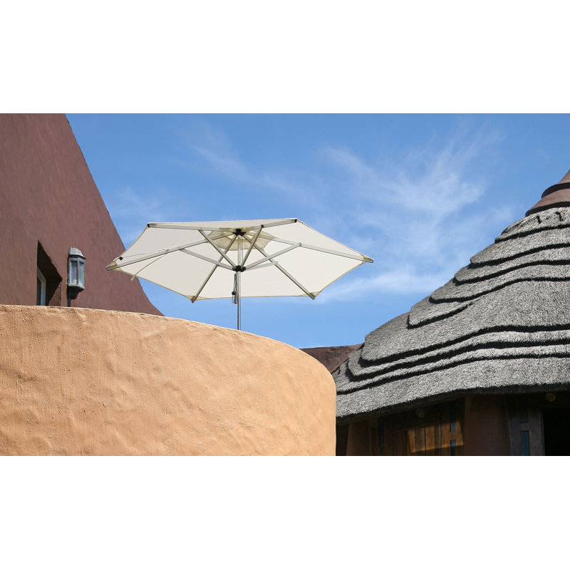 Swift 8' Round Telescopic Umbrella, Natural, Cement
