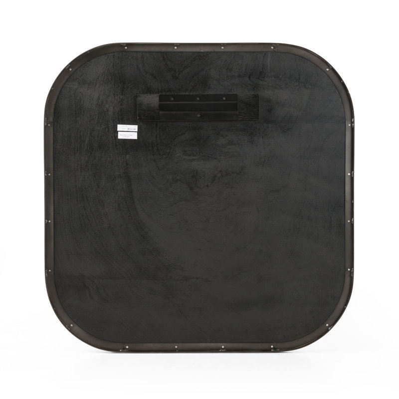 Bellvue Flat Metal Wall Mirror, 47.25" x 47.25", Dark Gray