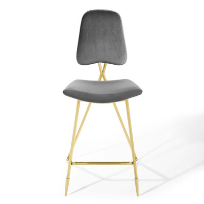 Tabouret de bar en velours Ponder Performance de Modway