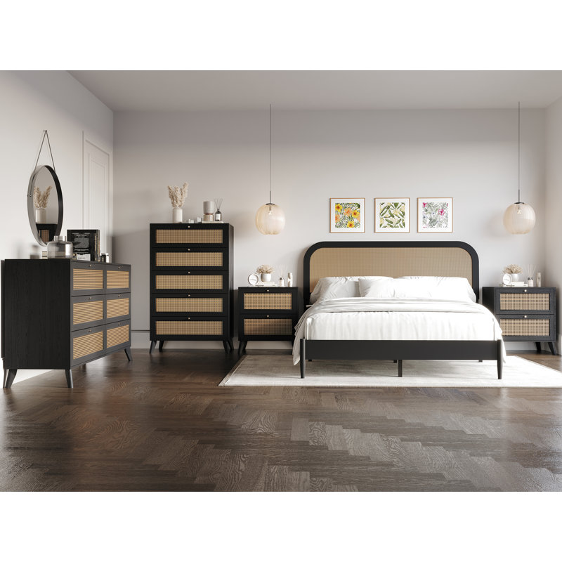 Ensemble de chambre à coucher 5 pièces Porston, Très grand
