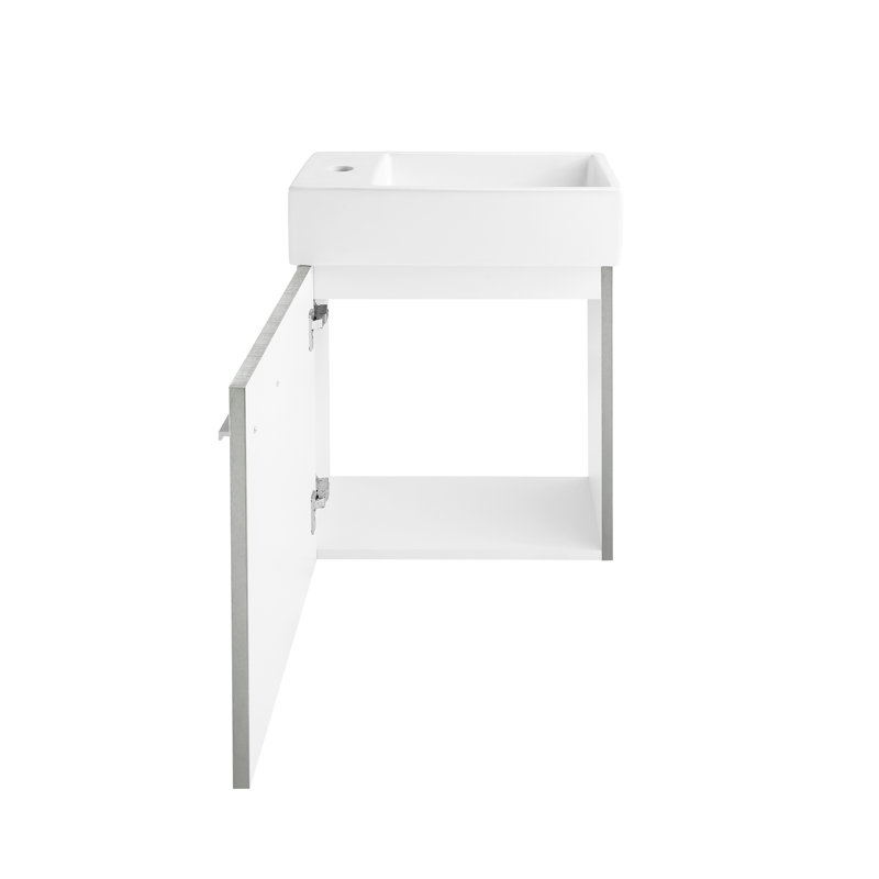 Meuble-lavabo mural 18 po Colmer, Gris