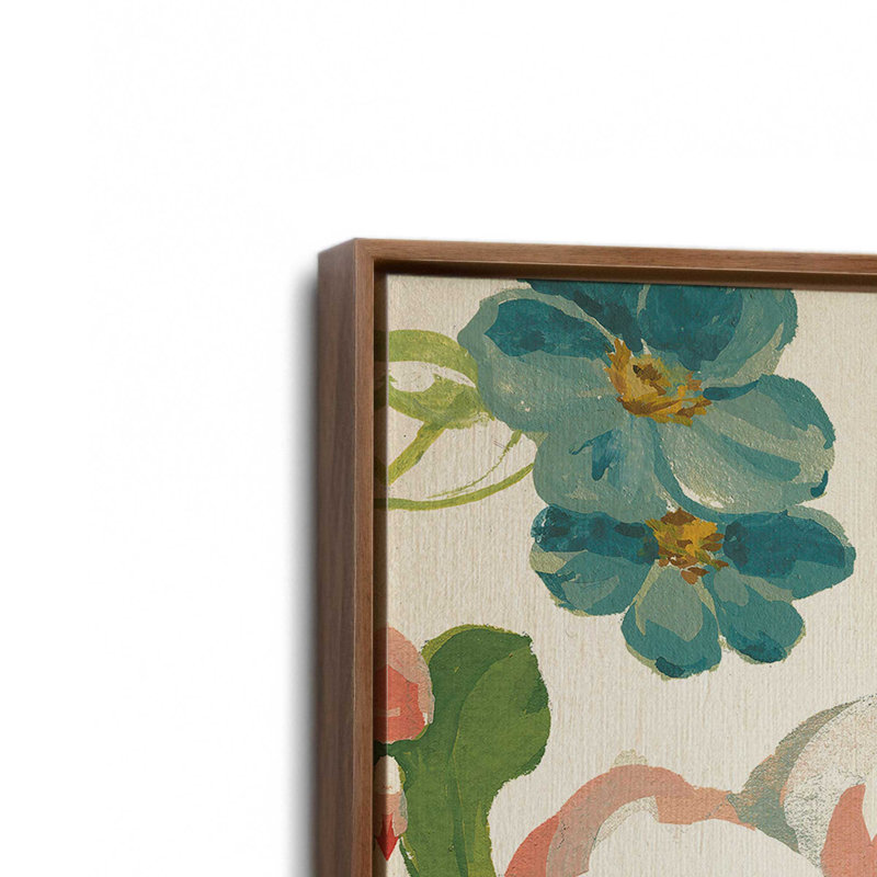 «Elegant Floral III» par Danhui Nai, reproduction d'art, 36 W x 36 H, Brown, Toile avec cadre
