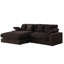 Chaise mystique en velours côtelé chocolat foncé avec 6 coussins douillets et texture douce réversible avec coussins décoratifs spacieux