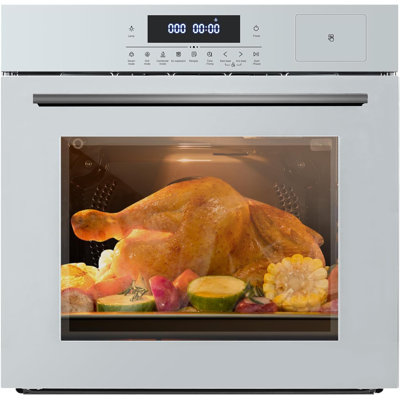 24" Electric Wall Oven, 2.5 cu.ft Convection Single Oven with Air Fry, 8 Cooking Modes, Touch Control, 3000W Built-in Kitchen Oven