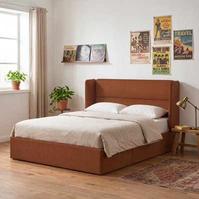 Lit plateforme tapissier avec rangement Gaillarde
