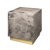 Cube Vellum Side Table, Warm Grey
