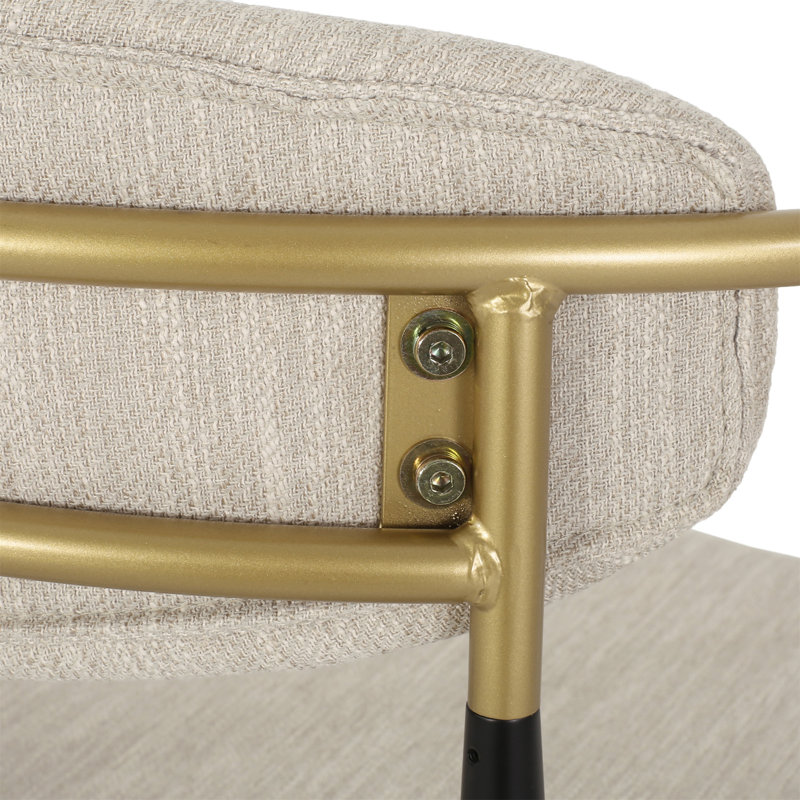 Ensemble de 2 tabourets de bar seulement, sans les tables, Noir, Tissu beige