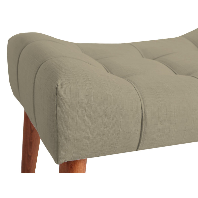 Pouf gris élégant avec structure en bois massif, 22,8 po x 17,7 po x 15,7 po | Tissu 100% polyester, facile à nettoyer | 32 coussins en mousse pour plus de confort | Idéal pour le salon, la chambre à coucher et la décoration intérieure