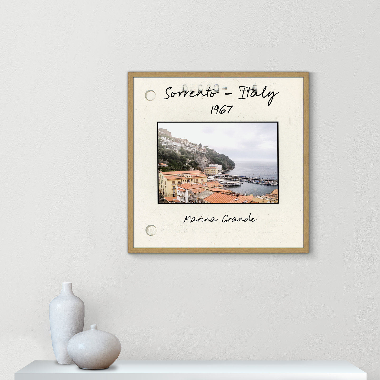 Ritona "Sorrento, Italy" Print, Natural Single Picture Framed Paper, 27.5" H x 27.5" W x 0.75" D