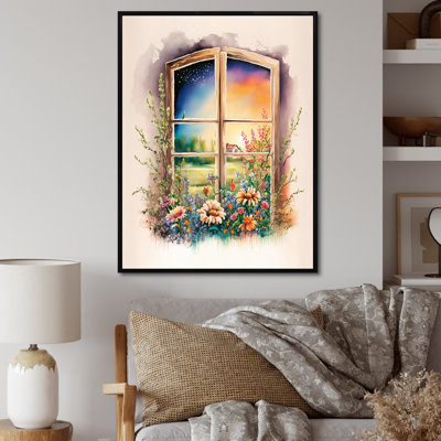" Summer Sunset Floral Wndow "