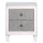 Table de chevet 2 tiroirs gris rustique et blanc vieilli