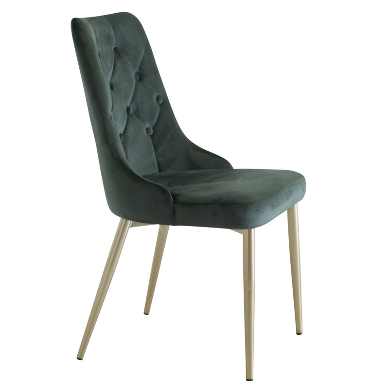 Brayden 47cm H Velvet Upholstered Side Chair, Moss Green