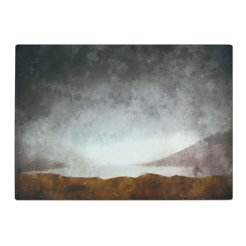Tempered Glass View of Stirling in Scotland Painting Chopping Board, 20 cm x 28.5 cm