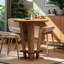 Table bistro 31,5 po, table bistro à haut plateau avec repose-pieds en métal pour petits espaces