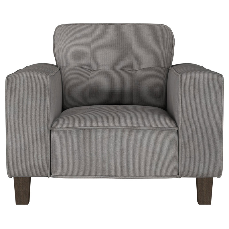 Fauteuil d'appoint rembourré capitonné, Tissu gris anthracite