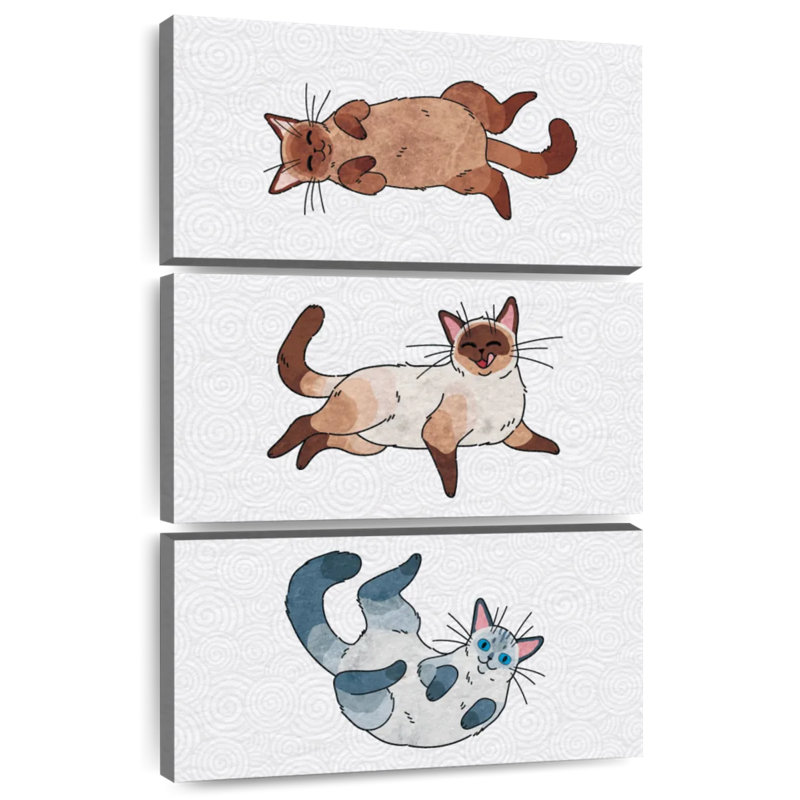 Trio de chats japonais Brampt, H 32 po x l 20 po