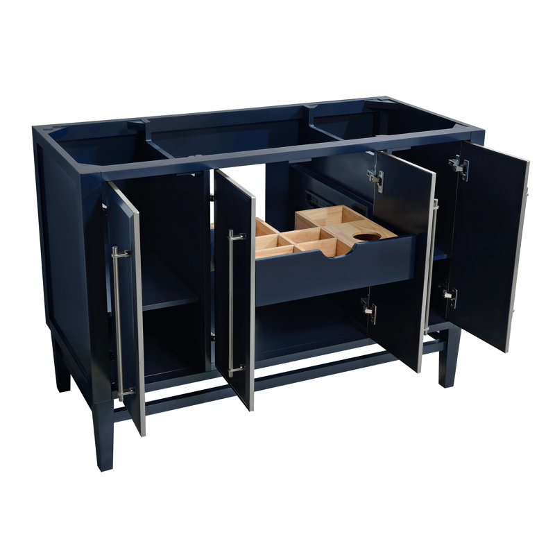 Mason 48'' W Single Bathroom Vanity Base, Navy Blue