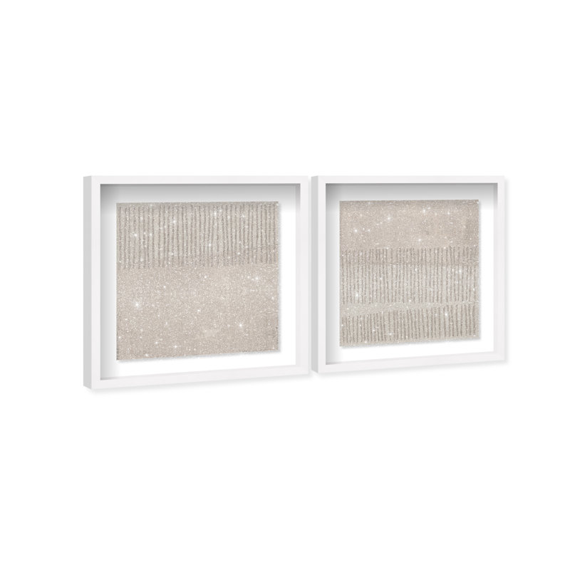 Minimal Fence Set Shadowbox Abstract Print by Oliver Gal, Black Frame, 12 x 12, 17.5"H x 17.5"W, White Shadowbox