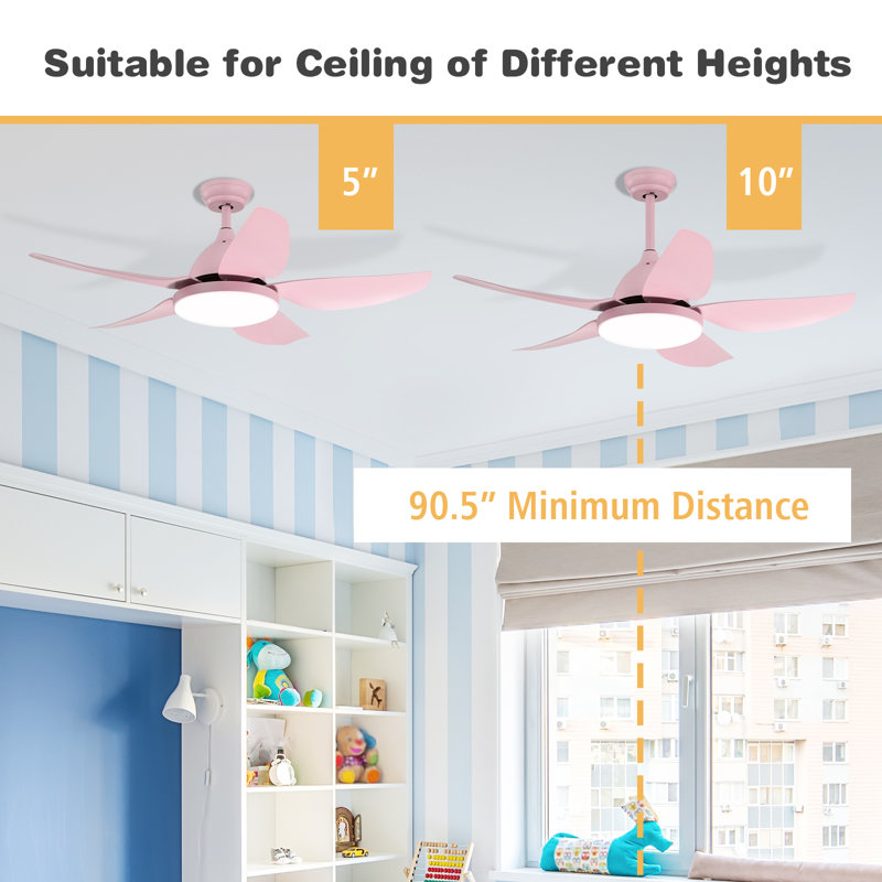Ventilateur de plafond standard à DEL à 42 pales de 42 po avec télécommande et ensemble d'éclairage inclus Ladetto