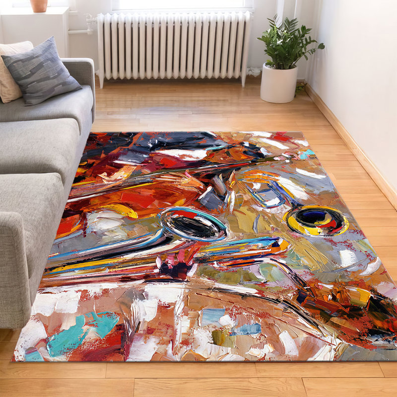 Vibrant Floral Design Printed Goblen Fabric Rug Ideal for Adding a Pop of Color to Any Room in Your Home
