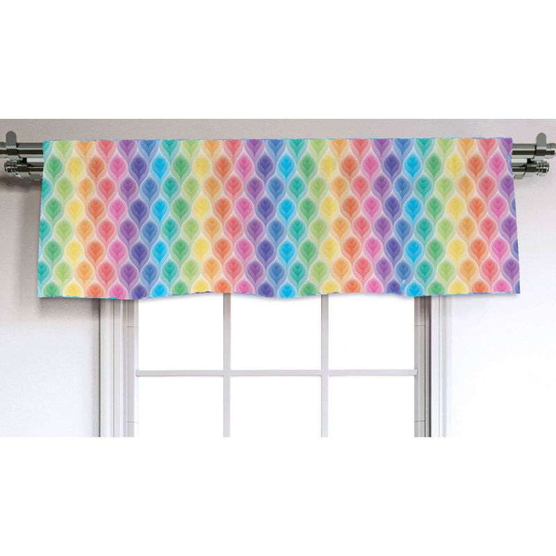 Sateen Geometric Ruffled Window Valance