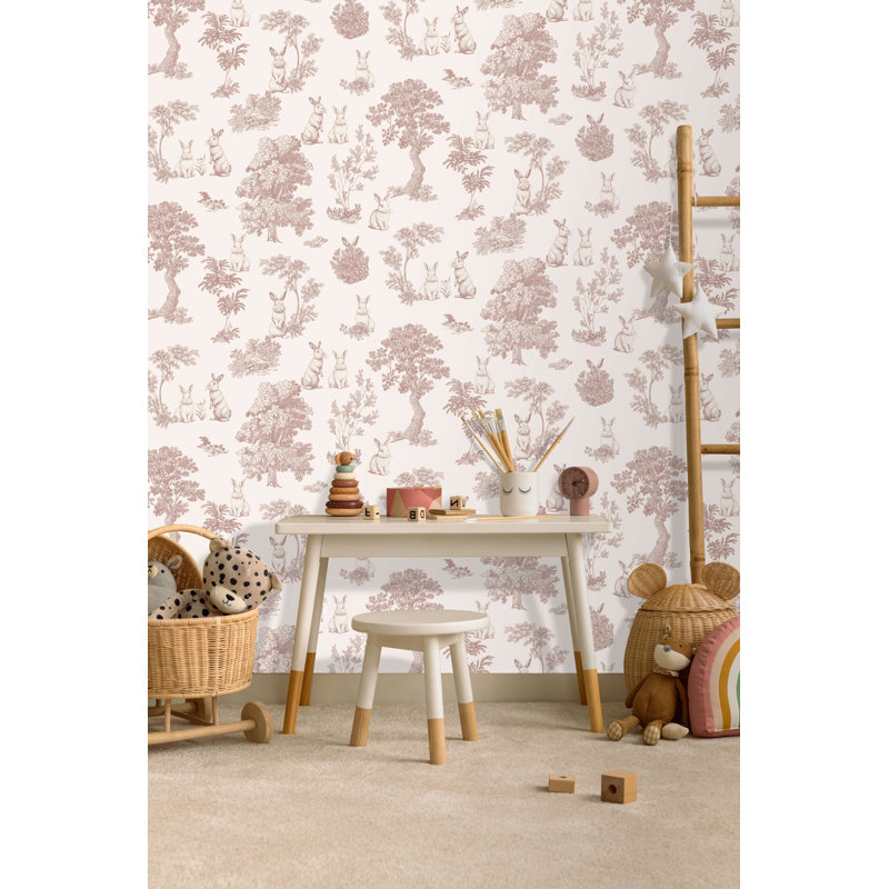 Papier peint Cottontails Bunny Toile, Rouge