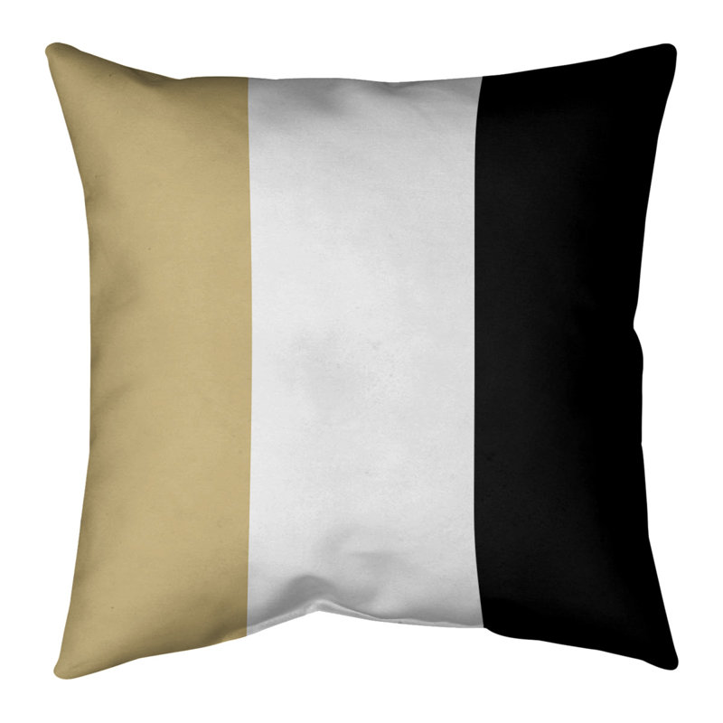 Coussin en suède Colorado, 16 po x 1 po, Doré / blanc / noir