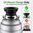 1HP Sliver Garbage Disposal, Ultra-Quiet 4-Stage Stainless Steel Grinder, Continuous Feed Food Waste Disposer