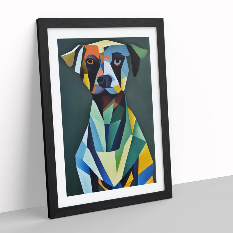 Dog - Single Picture Frame Print, 64cm H x 46cm W x 2cm D, Black
