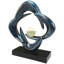 Sculpture abstraite en résine avec orbe en verre pour le salon ou le bureau