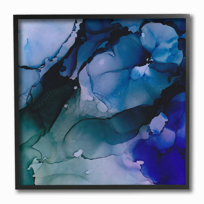 « deep water abstract splashs », reproduction de peinture à l’aquarelle, H 12 po x l 12 po x P 0,5 po