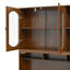 Bureau rétro 47 po avec ports de charge et armoire à huche (tabourets non inclus)