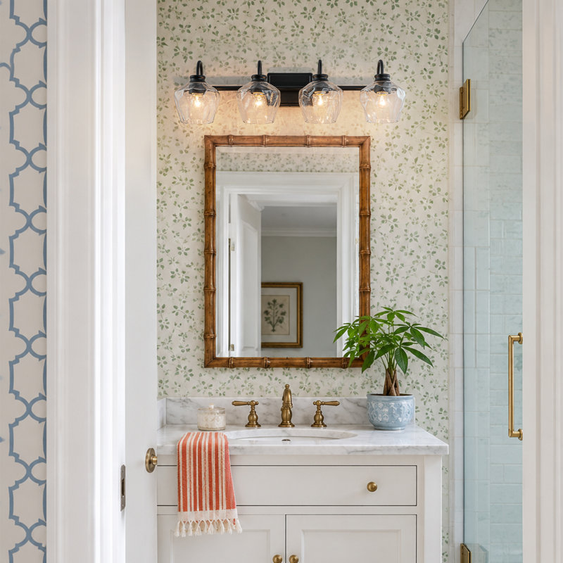 Éclairage pour meuble-lavabo à intensité variable Montalto, Noir mat, Quatre lumières