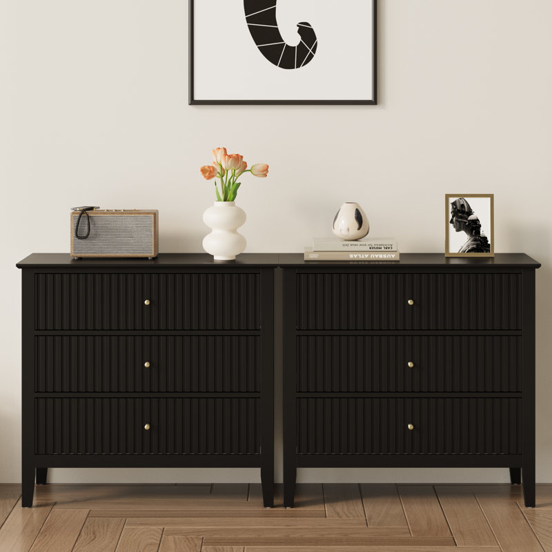 3 Drawer, Black