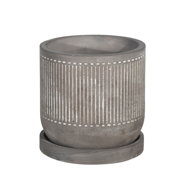 PLATEAU À MOTIFS 6 "AVEC SAUCER, GRIS