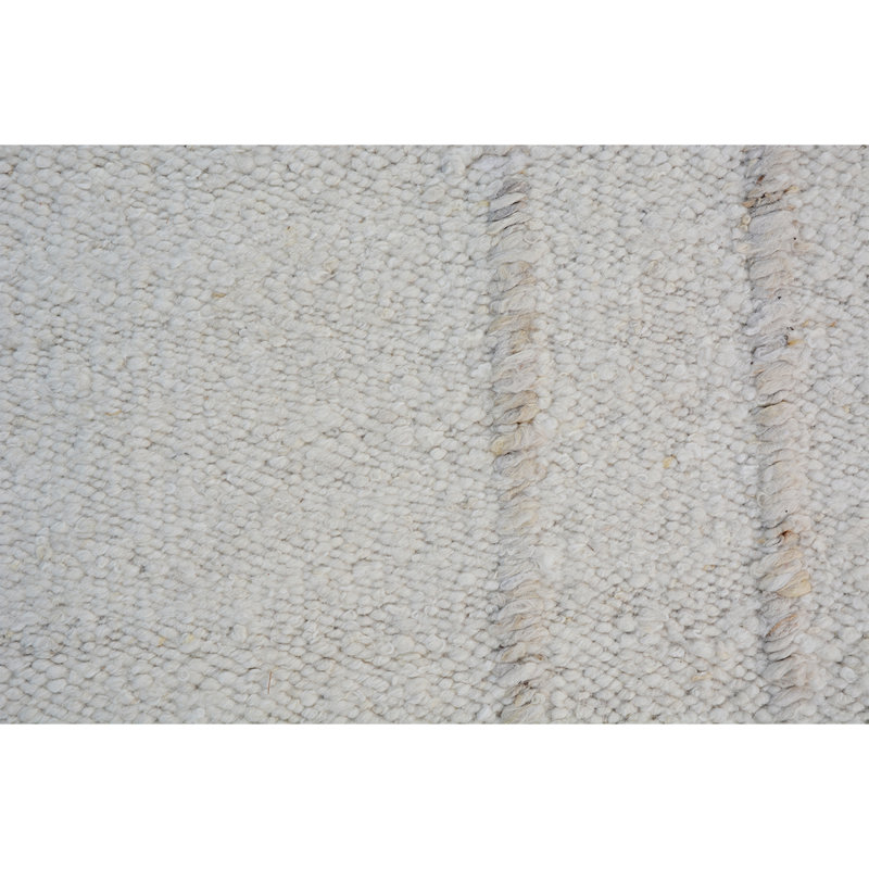Tapis blanc noué à la main de haute qualité, Rectangle 6 pi x 9 pi