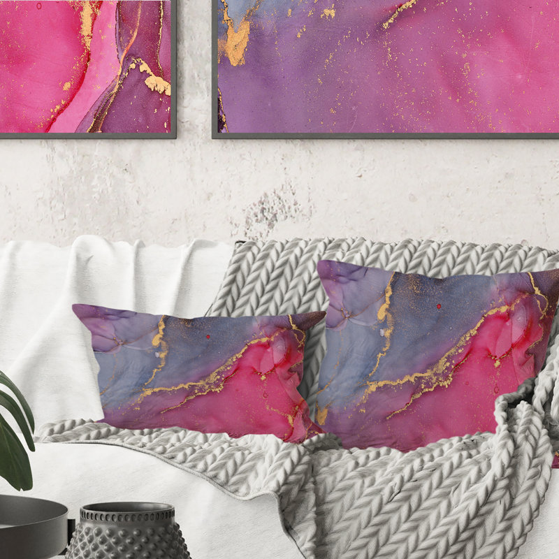 Coussin 12 "x 20", rouge et gris