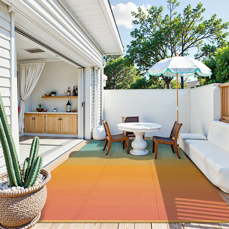 Tapis d'extérieur imperméable et réversible tant pour le patio que pour le camping, Rectangle 6 pi x 9 pi