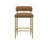 Migel Metal And Upholstered Adjustable Height Stool, Gold With Brown PU