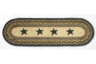  ST-OP-99 Black Stars Oval Stair Tread 27"x8.25"