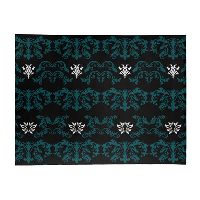 Tapis noir / vert Damask