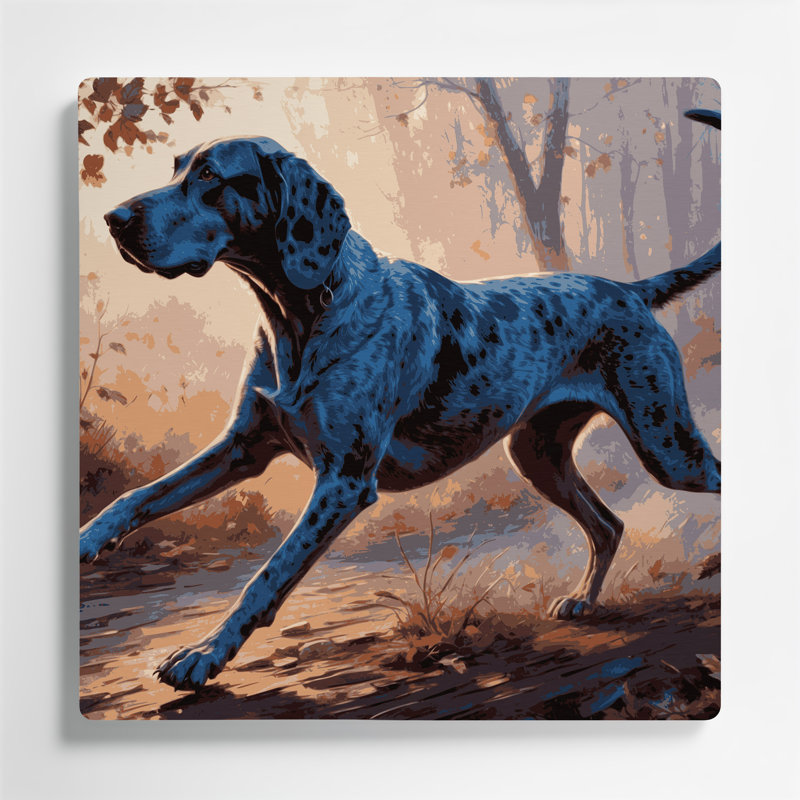 Chiens Bluetick Coonhound, art mural en métal noir, H 16 po x l 16 po